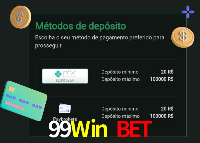 O cassino 99Win Bet oferece uma grande variedade de métodos de pagamento